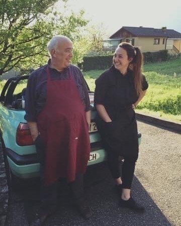 Tosca con il padre Franco — la cucina di famiglia
